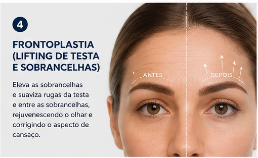 Frontoplastia — elevação de sobrancelhas e testa